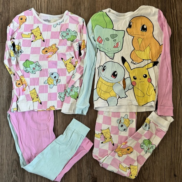 Pokemon Pikachu Pajama Pants Shirt Set Size 10 - Picture 1 of 3